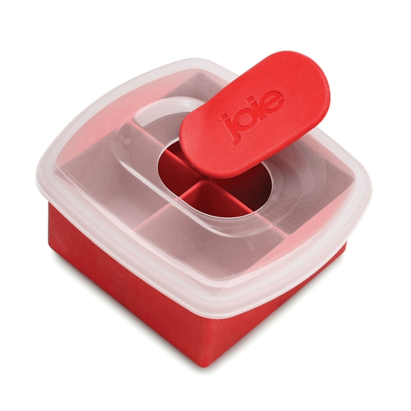 Cubeta de hielo XL silicona c/tapa rojo