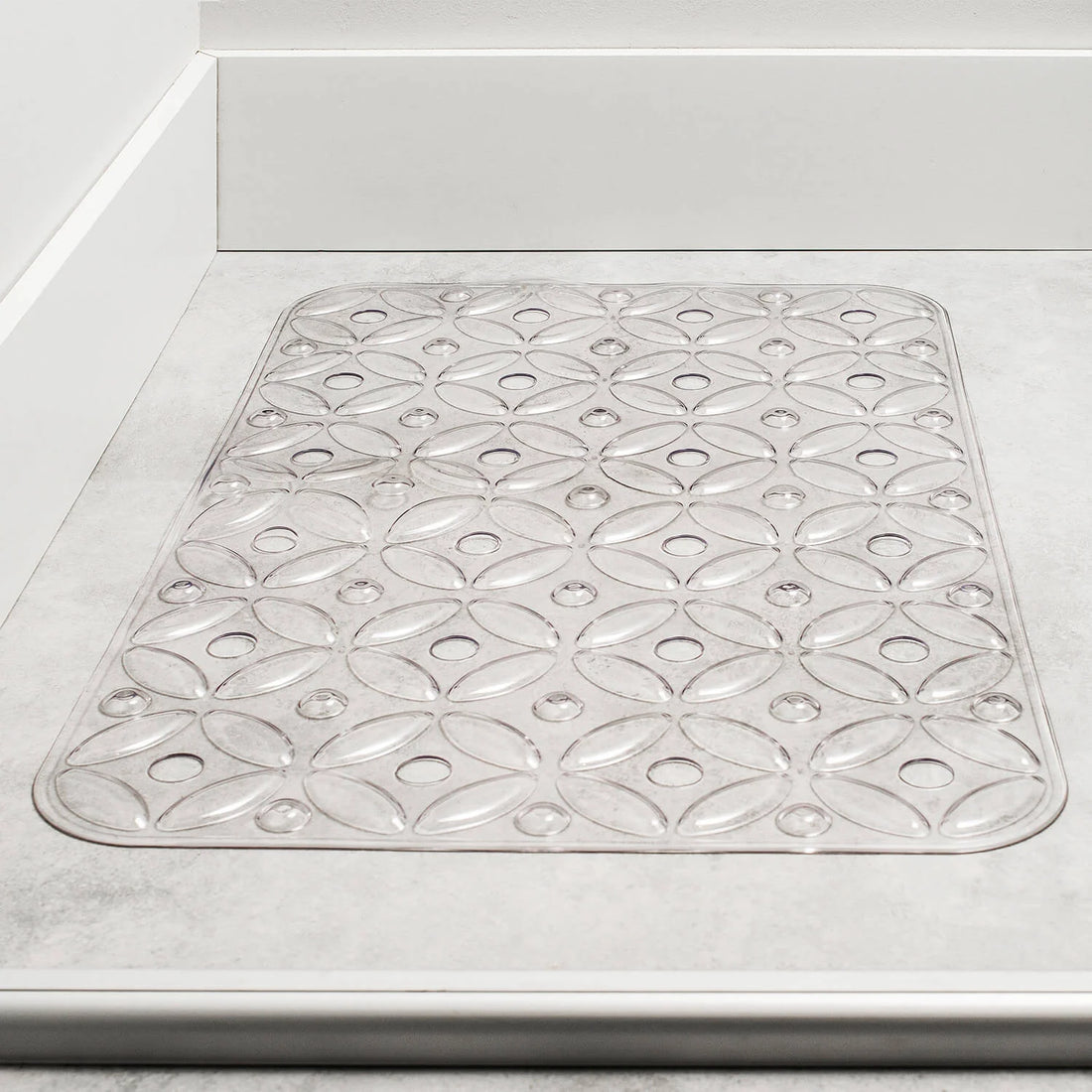 Alfrombra de baño para ducha rectangular transparente