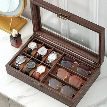 Caja organizadora relojes y lentes Leatherette