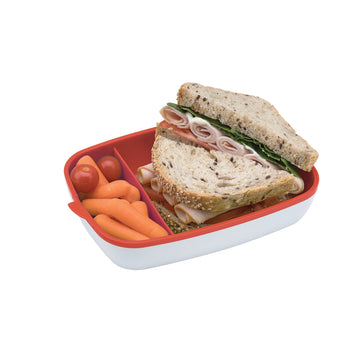 Contenedor sandwich & snack para llevar rojo
