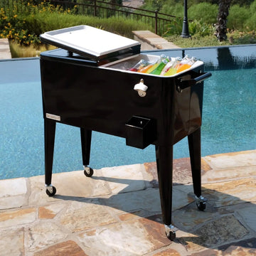 Cooler patio con ruedas negro 76 litros