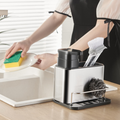 Dispensador de Jabón y Organizador de Lavadero Acero Inoxidable Tidy – Soporte 3 en 1 para Cocina y Antihuella
