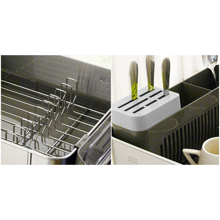 Escurridor de Platos Regal plateado Acero Inoxidable Antihuella con Drenaje 360° – Organizador Premium para Cocina