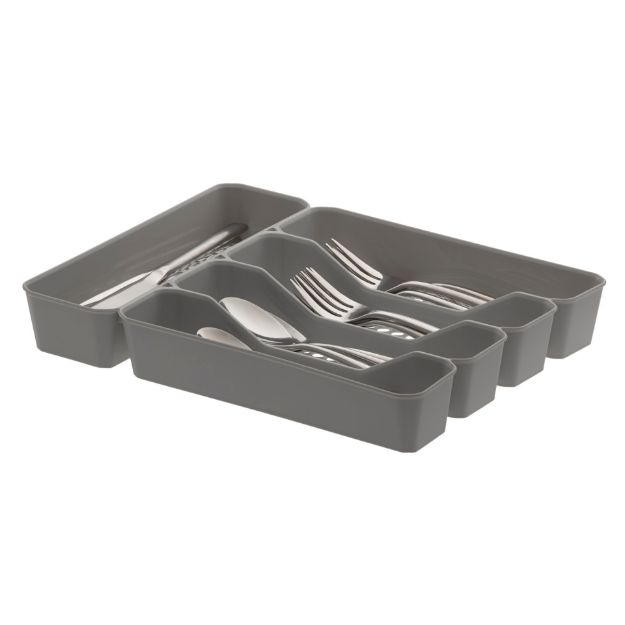 Hexa 5 porta cubiertos gris