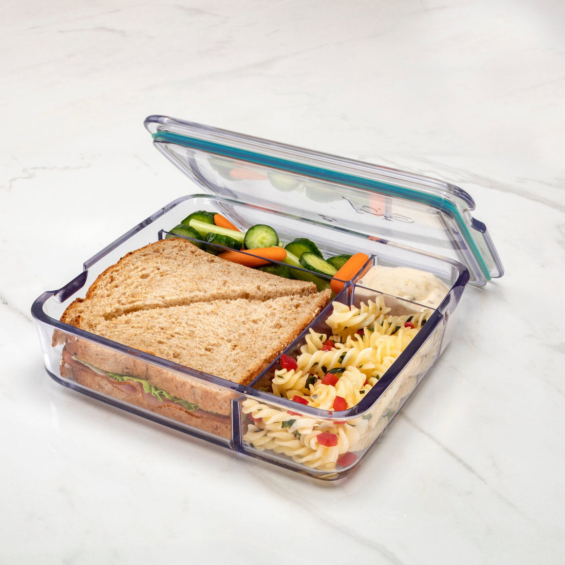 Lochera Bento tranparente azul