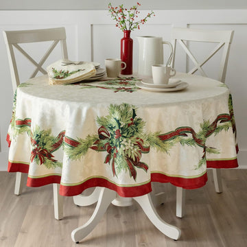 Mantel Christmas Ribbons redondo 70" (4-6p)