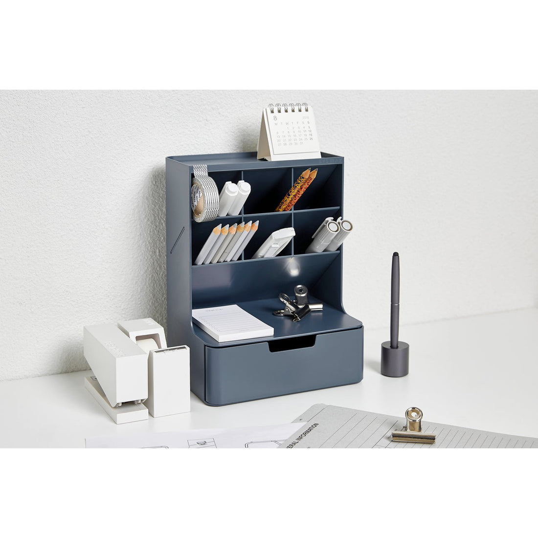 Organizador escritorio Hive azulado