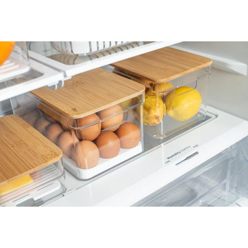 Organizador huevos c/ tapa bambu