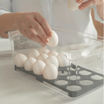 Organizador huevos c/tapa 36un Clear Fresh negro