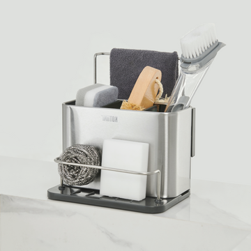 Organizador lavadero acero inoxidable Kala - 3 Compartimentos, Drenaje Rápido, Multiuso