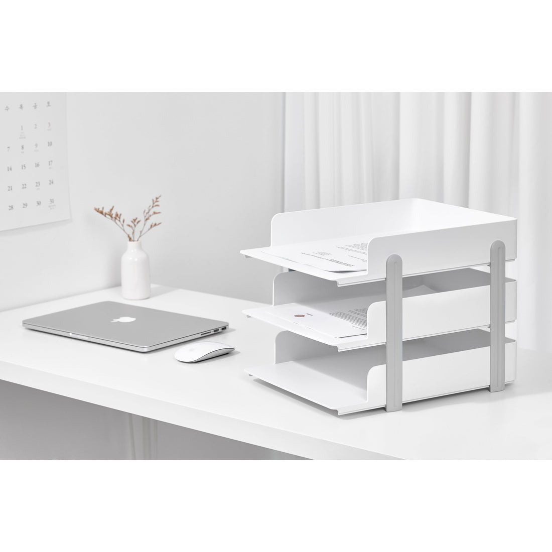 Organizador papeles Levo 3 niveles cool gris