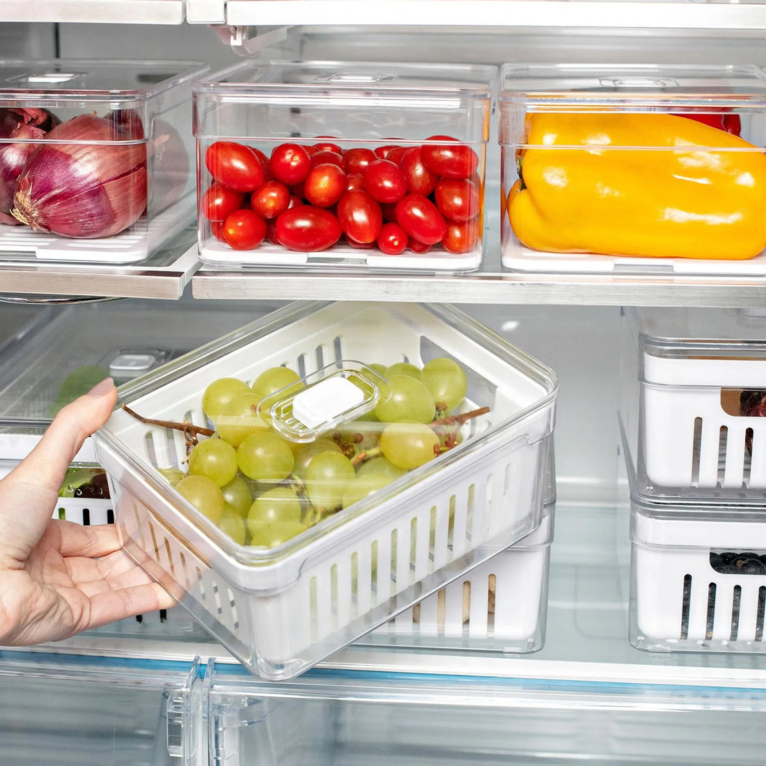 Organizador para refrigeradora c/ cesta Clear Fresh