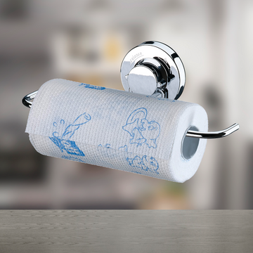 Porta papel toalla ventosa succión Praticita plateado