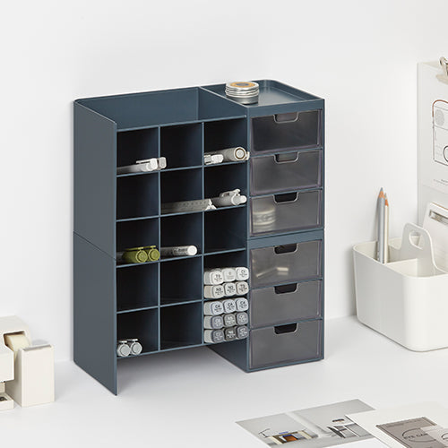 Set x 2 Organizador escritorio Hive apilable azulado