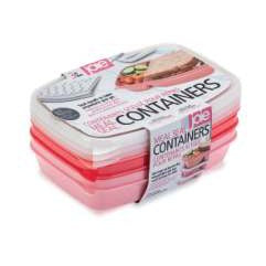 Set x 3 Contenedores alimentos rosado