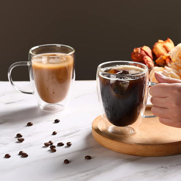 Set x 4 Tazas de Vidrio Doble Pared Verona 270ml – Para Café, Té, Postres y Más