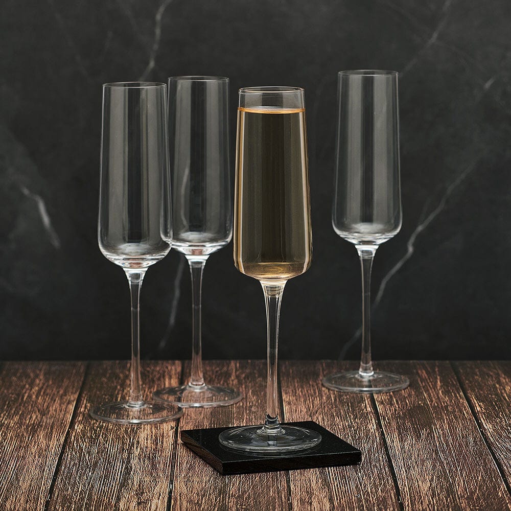 Set x 4 copas champagne flauta 8.5oz serie Black