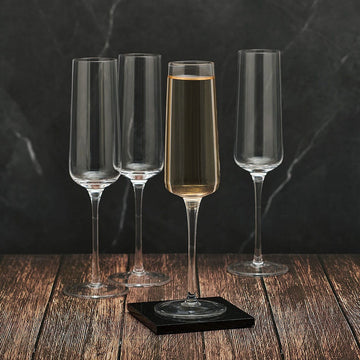 Set x 4 copas champagne flauta 8.5oz serie Black