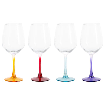 Set x 4 copas vino tricolor 15.2 oz