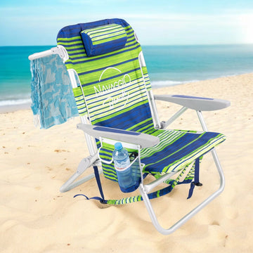 Silla playa plegable mochila 5 posiciones garden