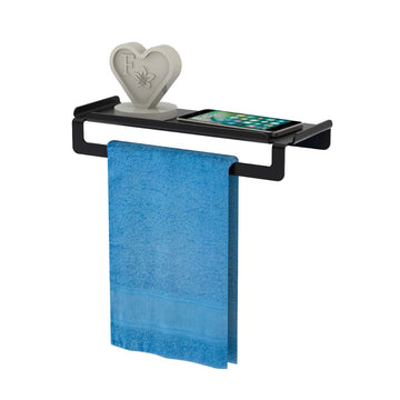 Toallero con Estante 28cm Ispirazione aluminio- negro mate