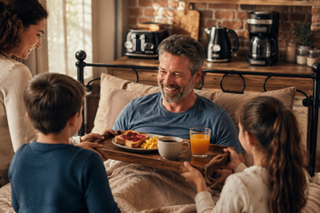 Sorprende a papá desde temprano: ideas para un desayuno con estilo retro