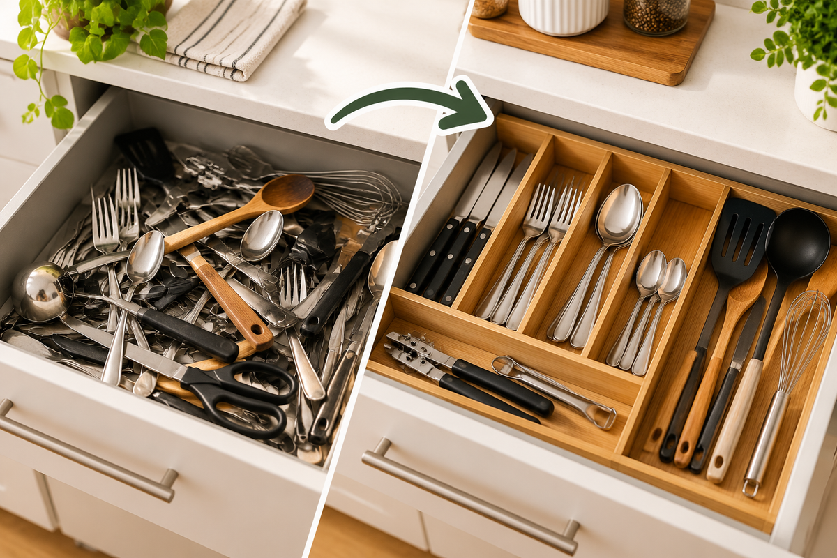como organizar los cubiertos