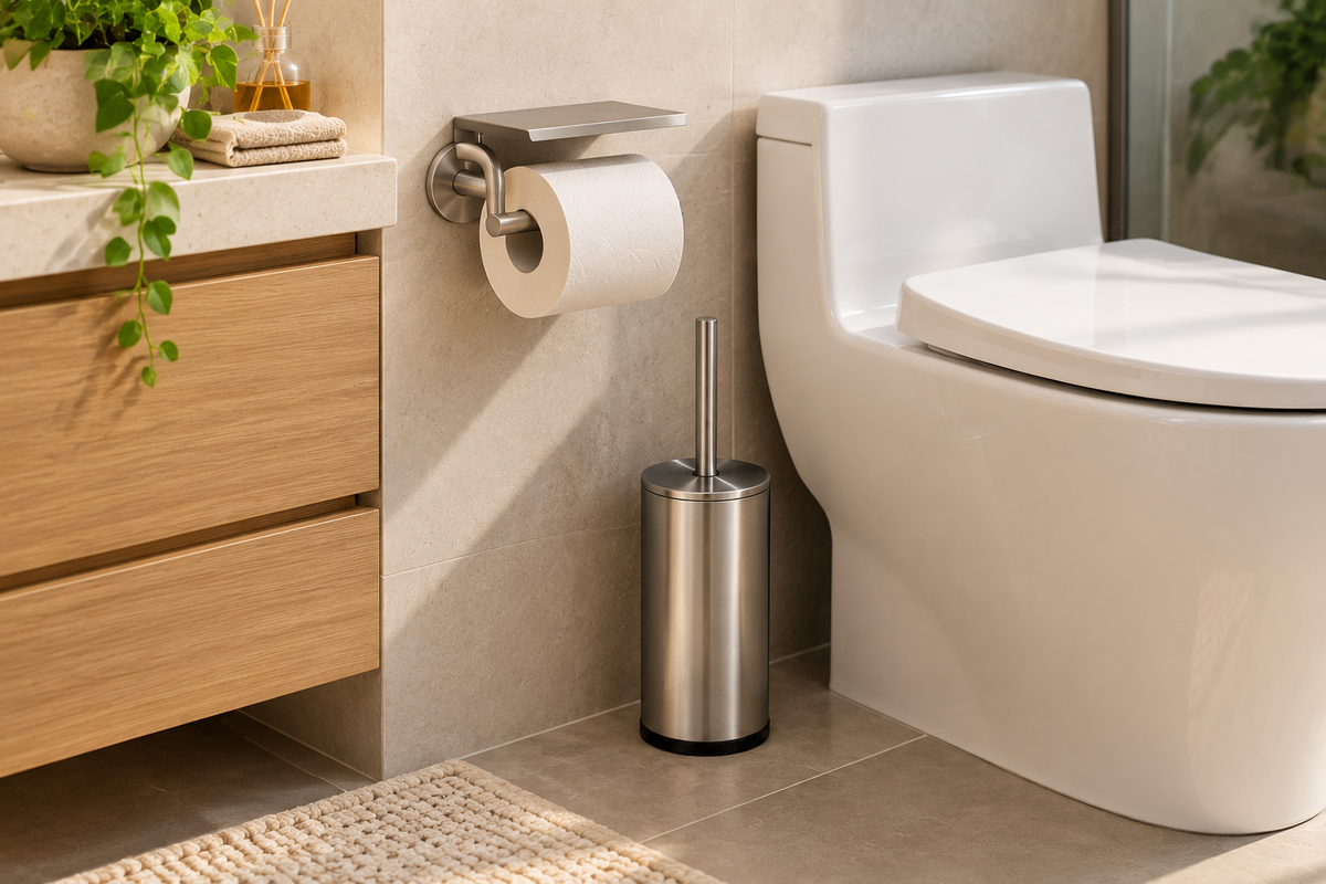 Porta papel higiénico y cepillo para inodoro: guía para elegir los accesorios de tu baño