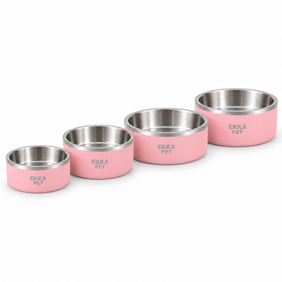 Bowl para mascotas de acero inoxidable rosado