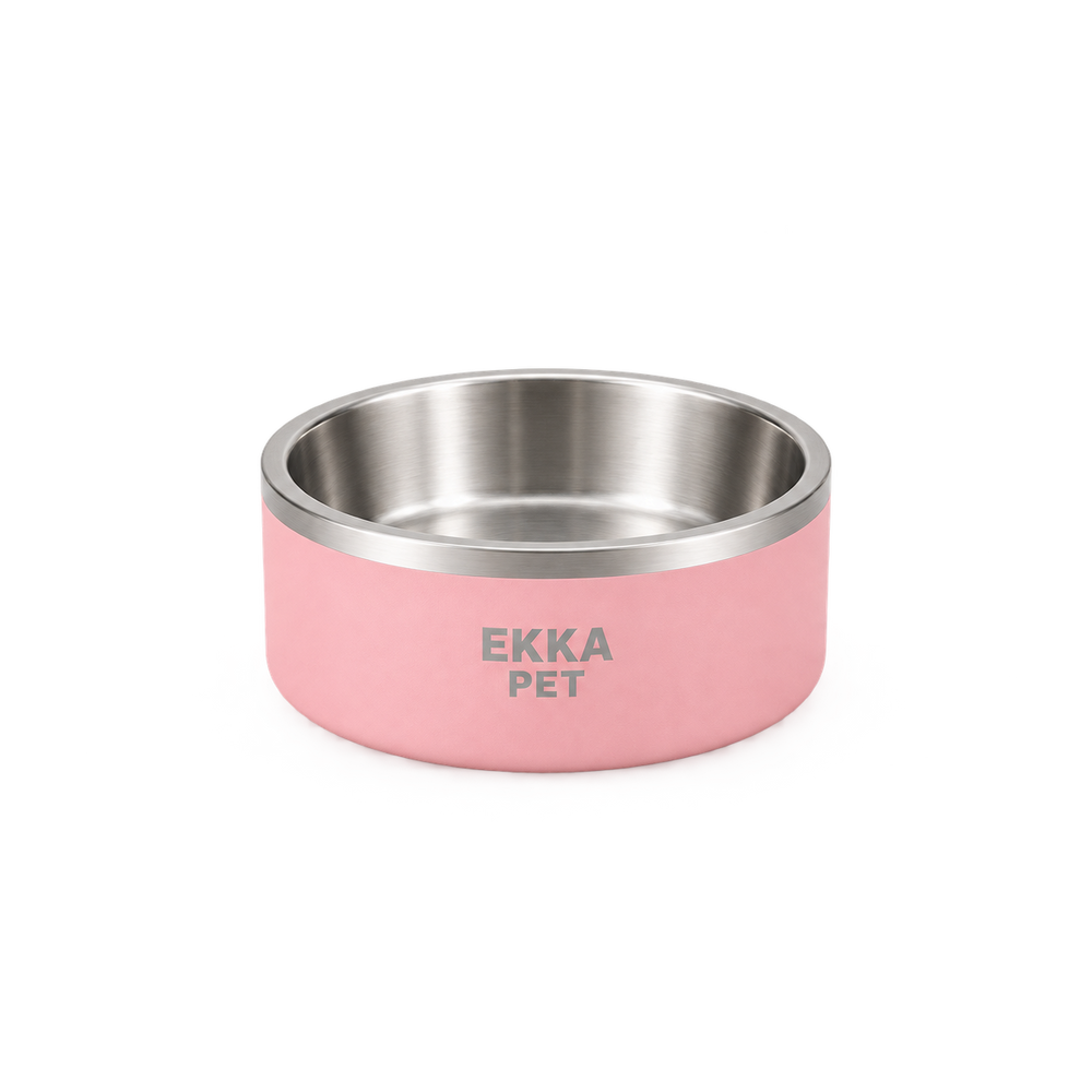 Bowl para mascotas de acero inoxidable rosado