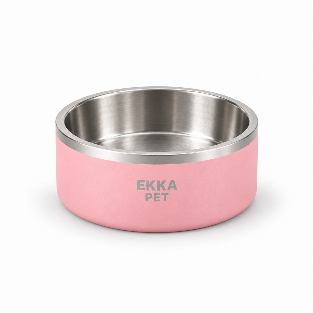 Bowl para mascotas de acero inoxidable rosado