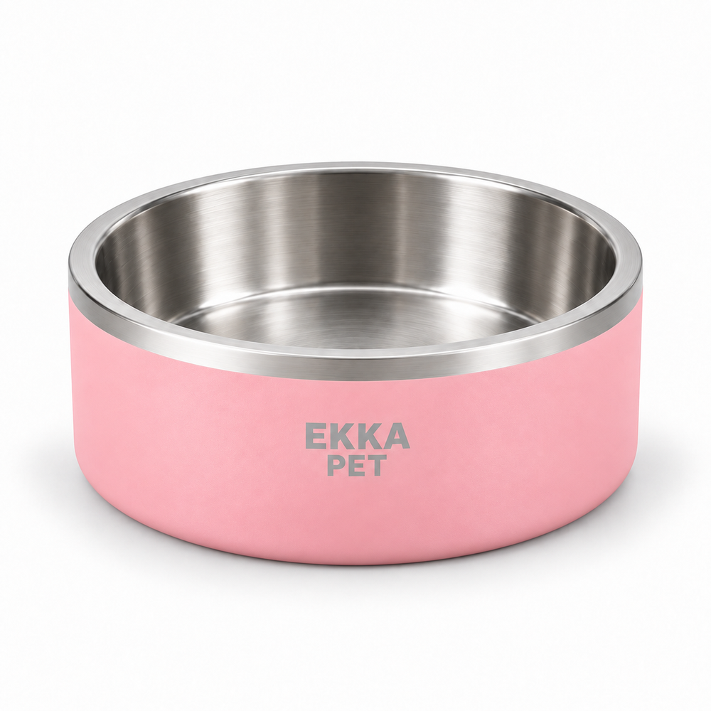 Bowl para mascotas de acero inoxidable rosado