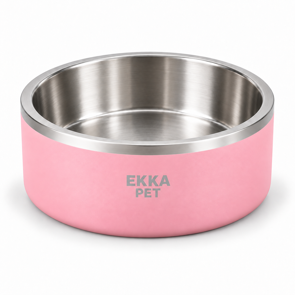 Bowl para mascotas de acero inoxidable rosado