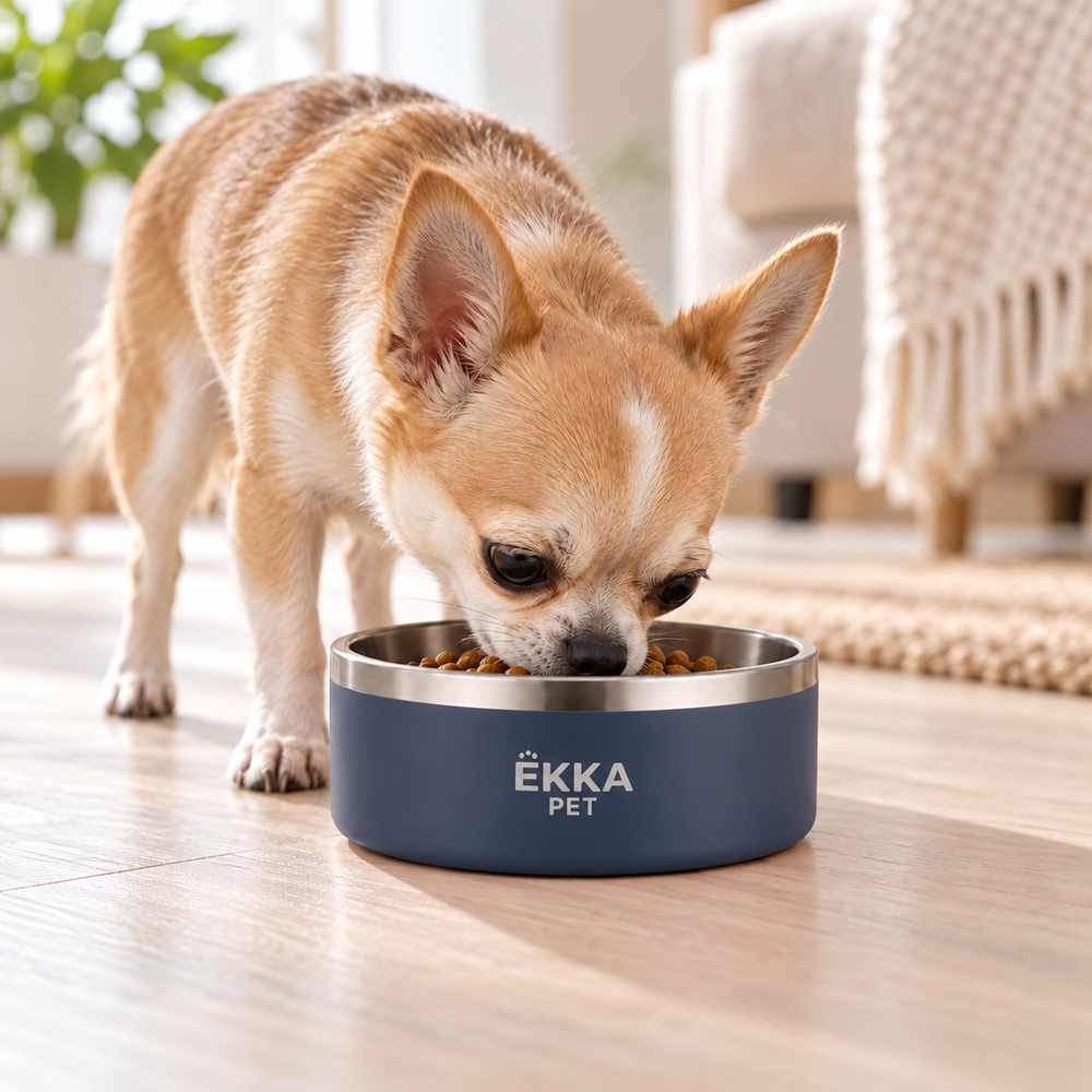 Bowl para mascotas de acero inoxidable azul