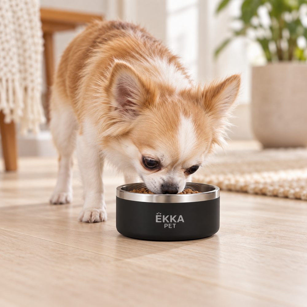 Bowl para mascotas de acero inoxidable negro