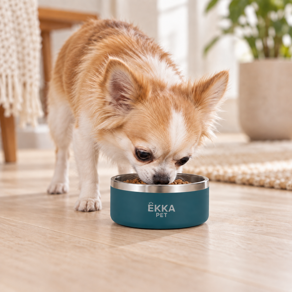 Bowl para mascotas de acero inoxidable verde azulado