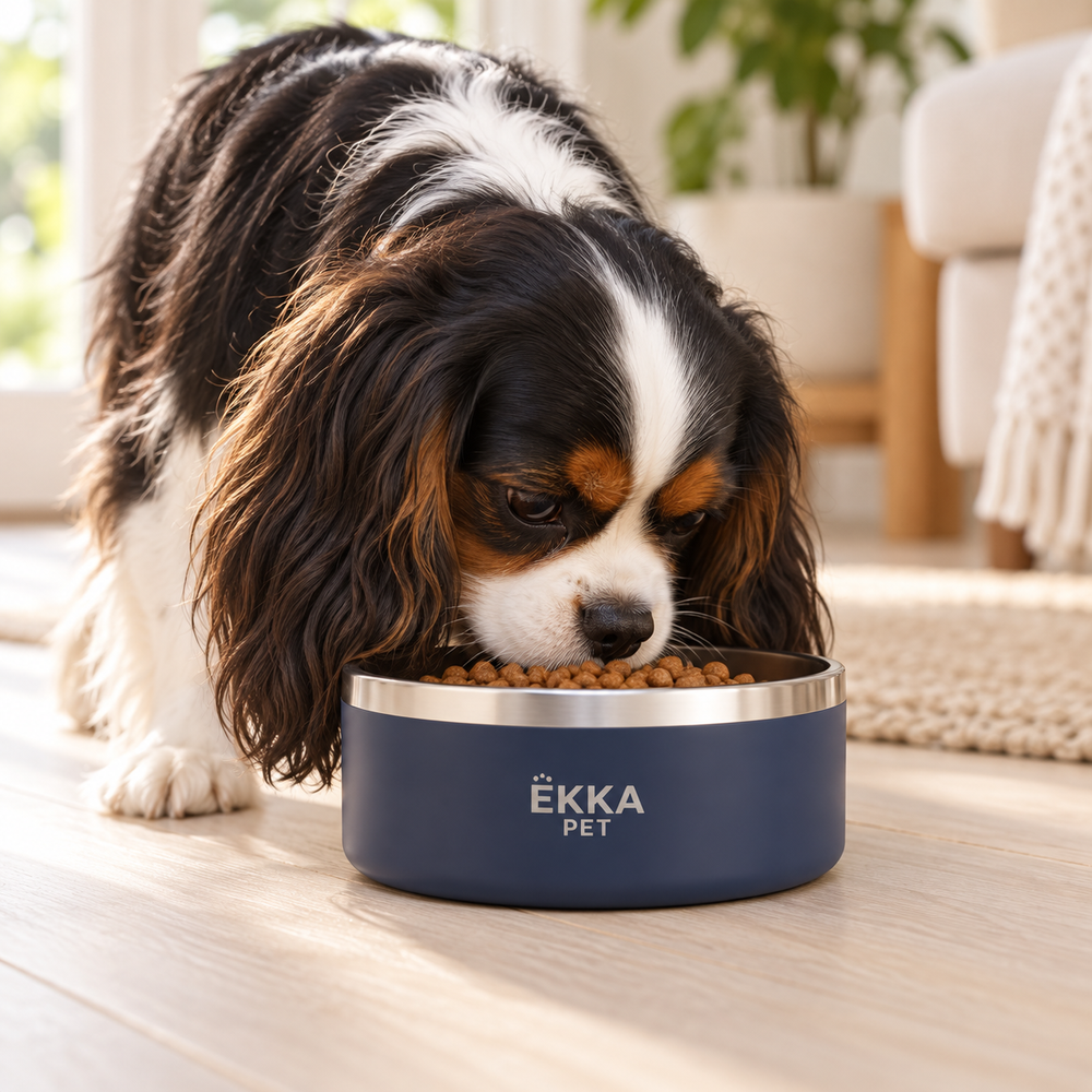 Bowl para mascotas de acero inoxidable azul