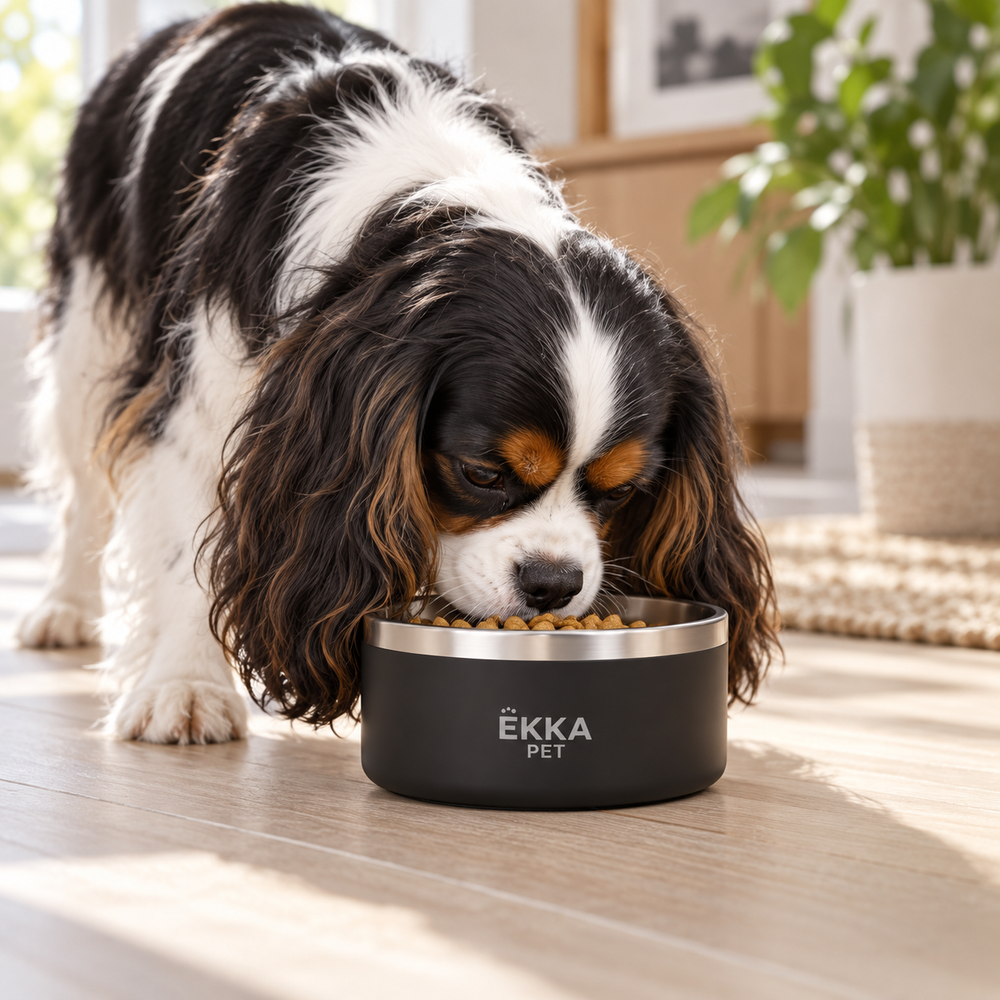 Bowl para mascotas de acero inoxidable negro