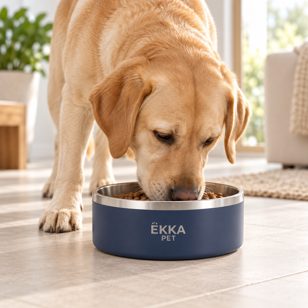 Bowl para mascotas de acero inoxidable azul