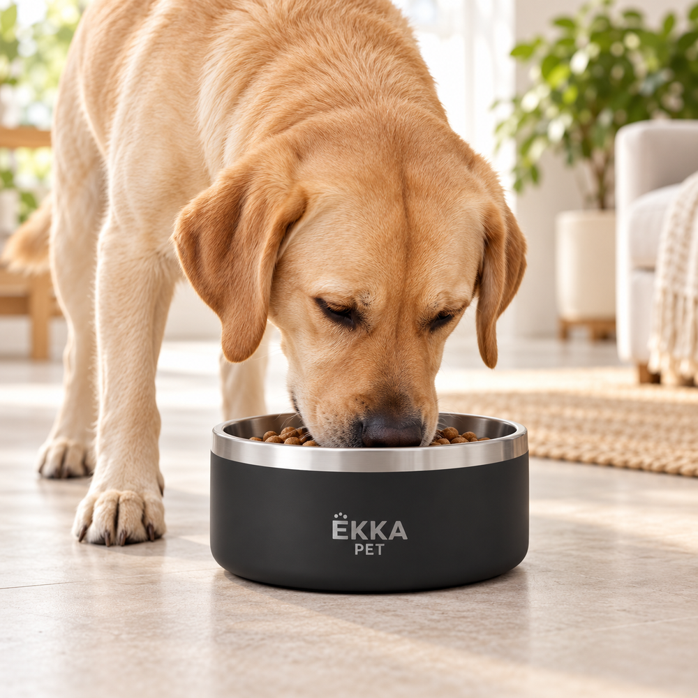 Bowl para mascotas de acero inoxidable negro
