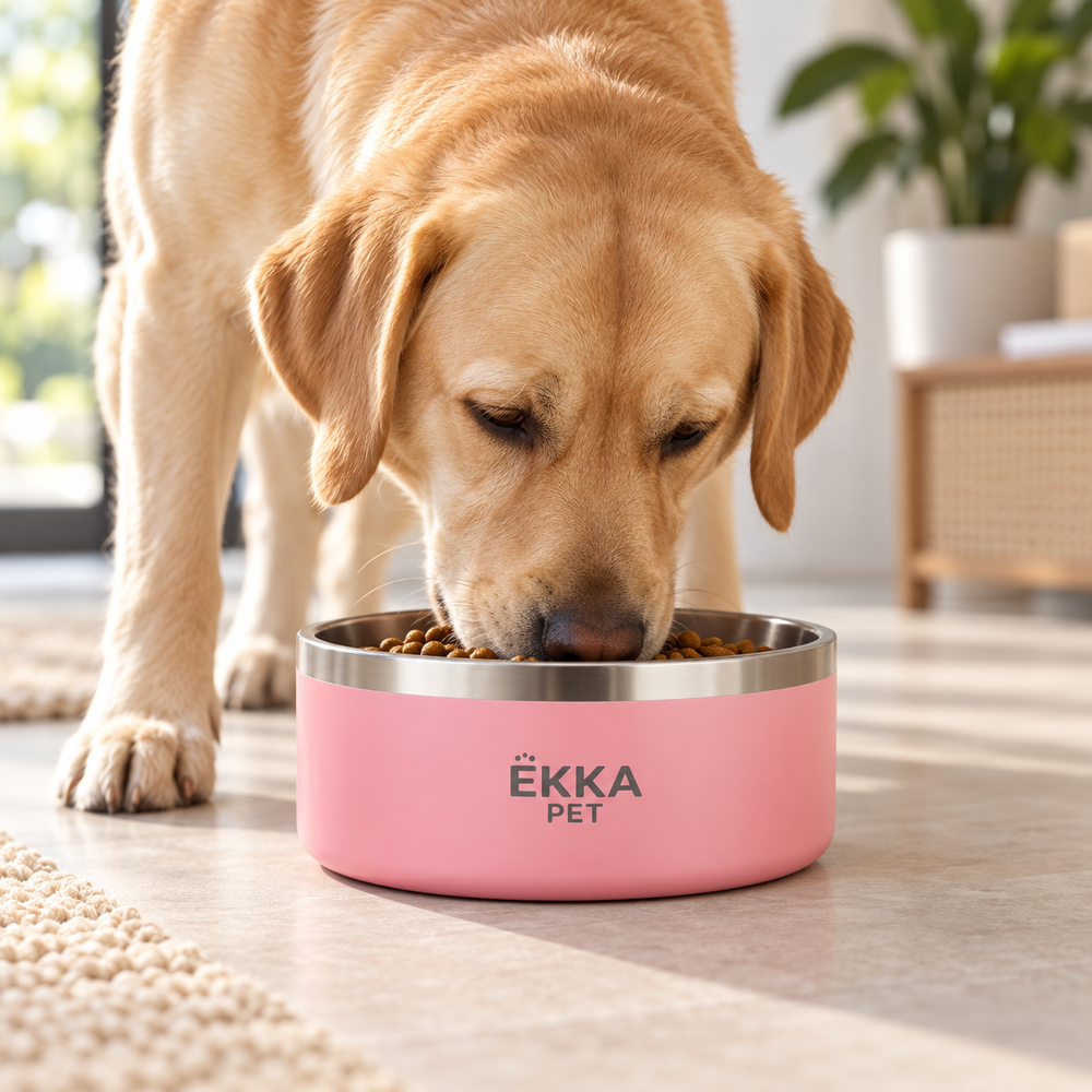 Bowl para mascotas de acero inoxidable rosado