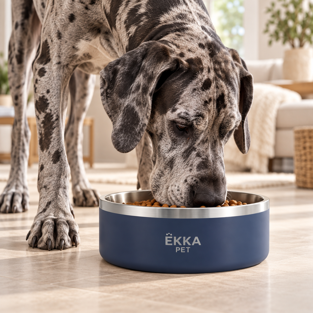 Bowl para mascotas de acero inoxidable azul