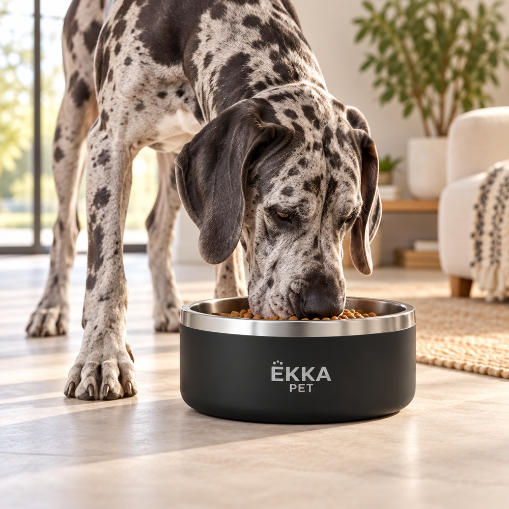 Bowl para mascotas de acero inoxidable negro