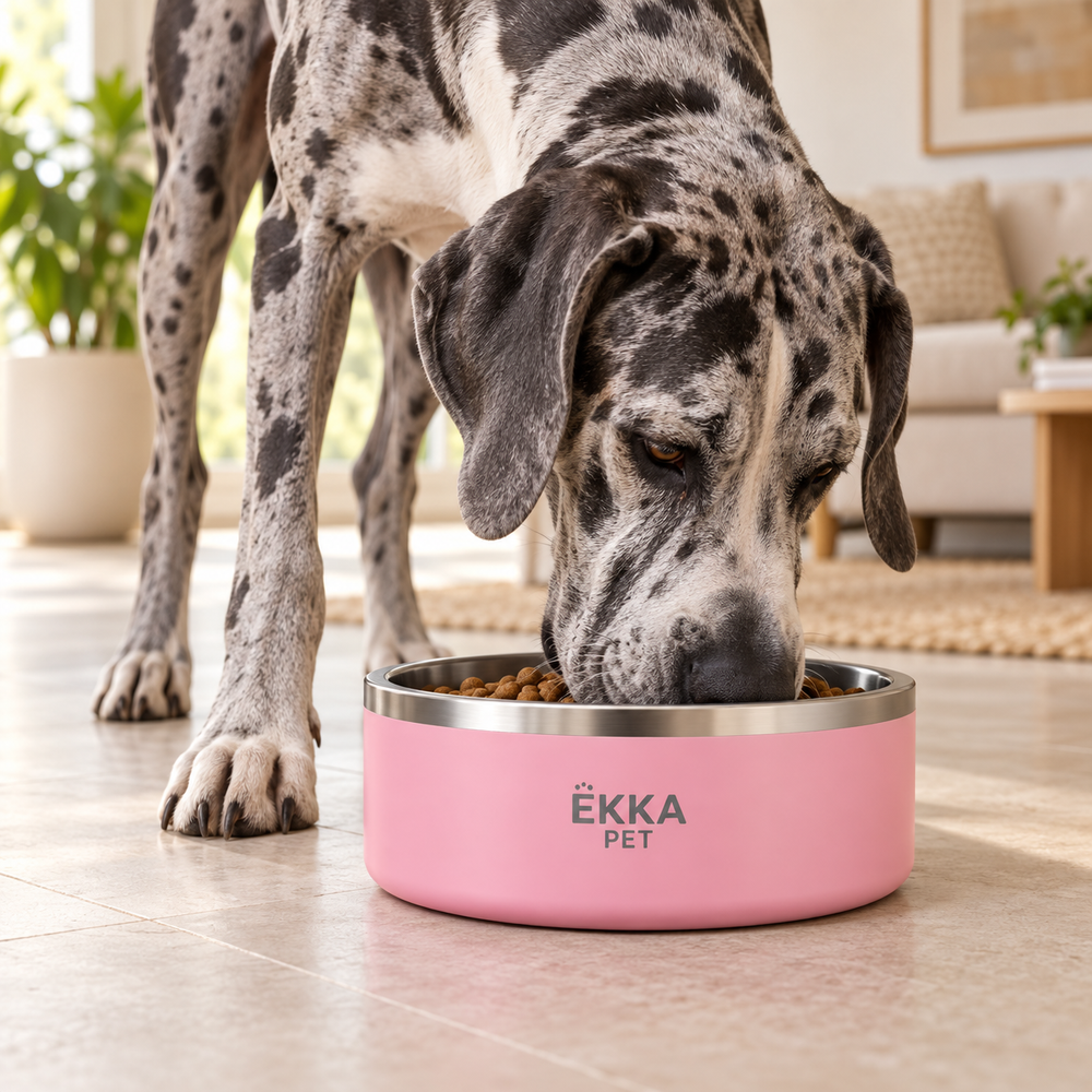 Bowl para mascotas de acero inoxidable rosado