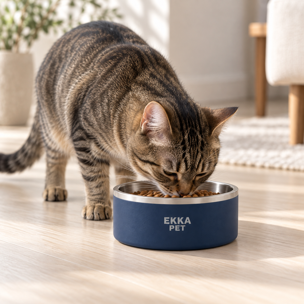 Bowl para mascotas de acero inoxidable azul
