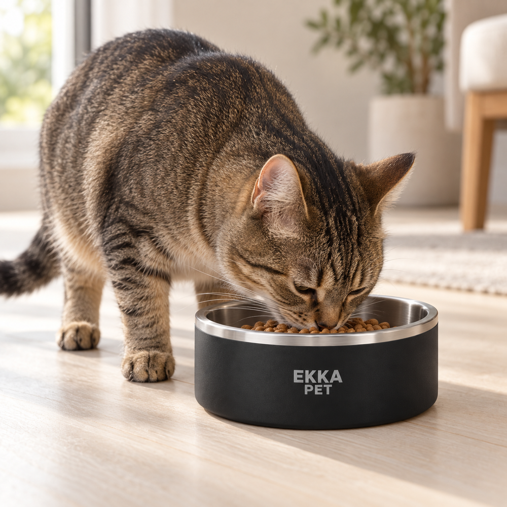 Bowl para mascotas de acero inoxidable negro