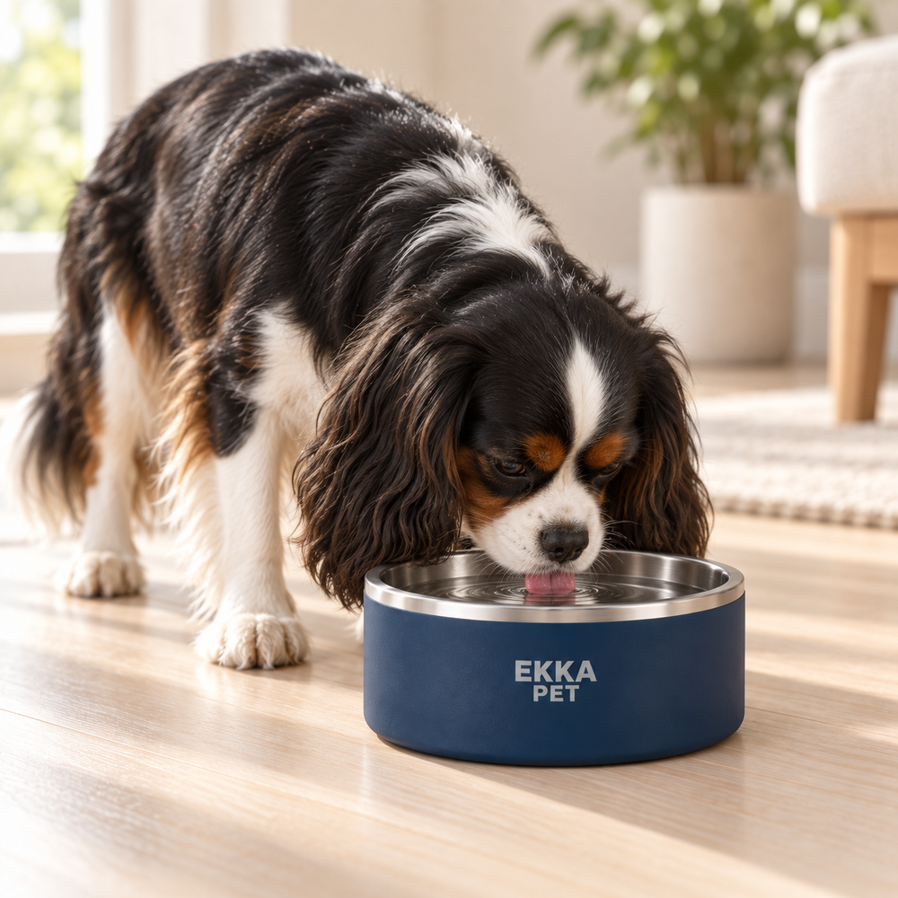 Bowl para mascotas de acero inoxidable azul