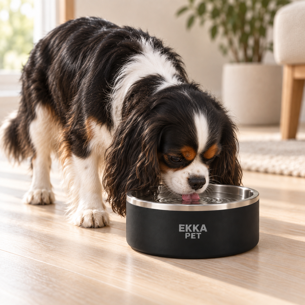 Bowl para mascotas de acero inoxidable negro