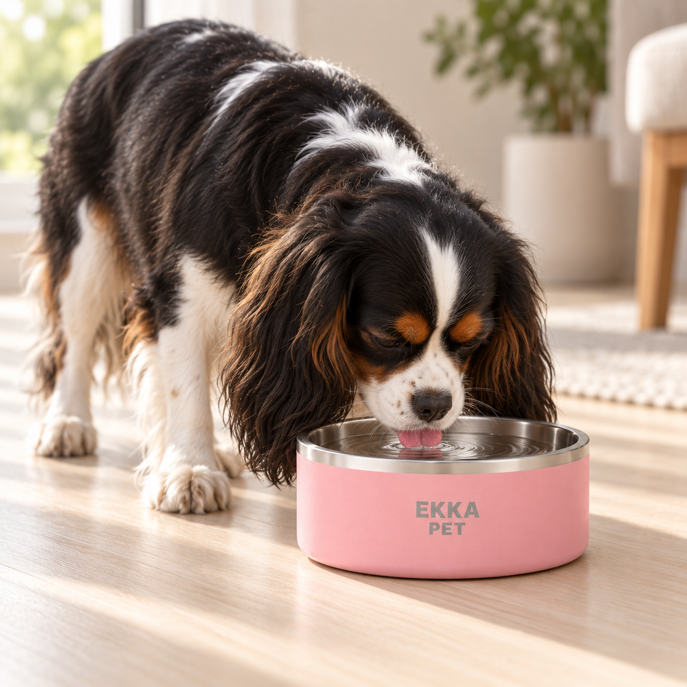 Bowl para mascotas de acero inoxidable rosado