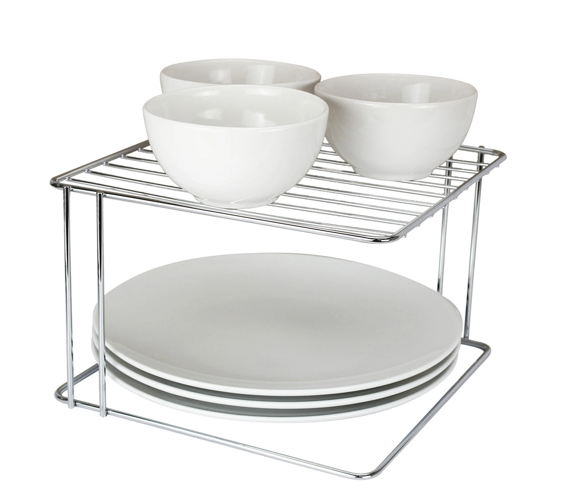 Estante apilable Organizare cuadrado 26cm plateado